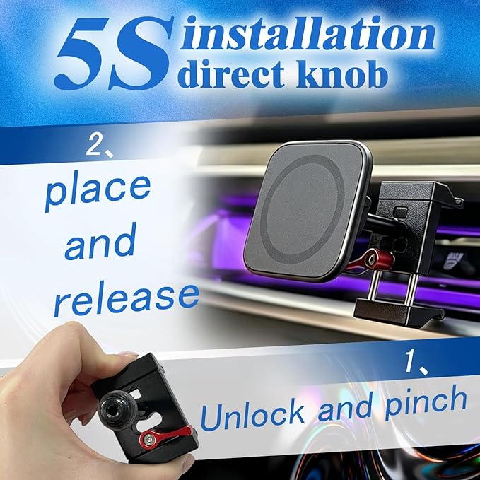 360° Rotation Magnetic Car Phone Mount for 2025-2026 BMW X3, 2024-2026 BMW X5 X6 X7 M3 i5 5 Series, 2026 M4, 2023-2026 XM iX i4 i7 M2 2 3 4 7 Series, Stable Non-Destructive Installation Accessories
