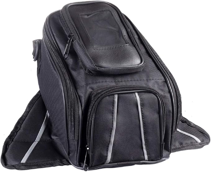 The Nekid Cow | Motorcycle Tank Bag Waterproof with Heavy Duty Strongest Magnetic Gas Tank Bag Black Rain Cover Included