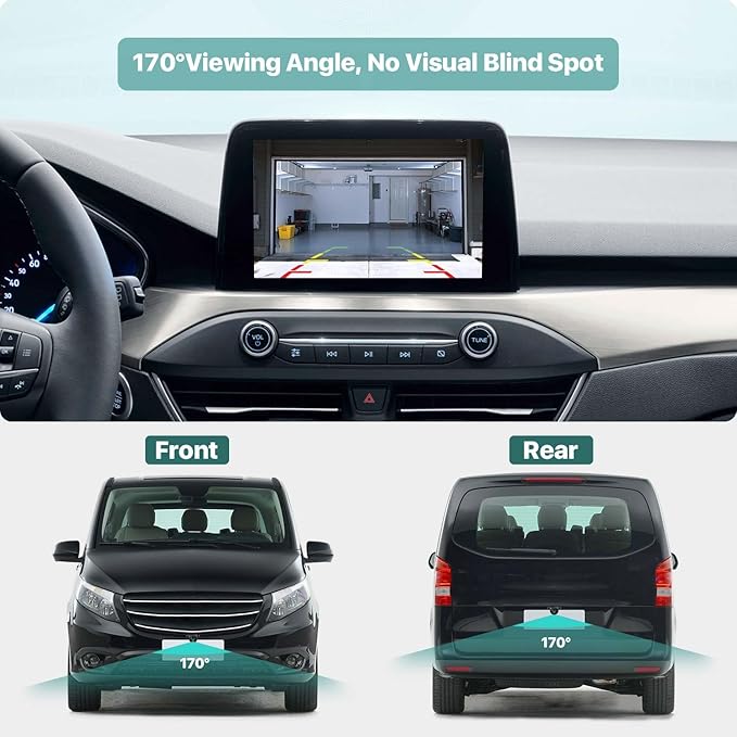 GreenYi Car AHD 1080P Backup Reverse Camera with Switch Button + 10FT Backup Camera Extension Video Cable