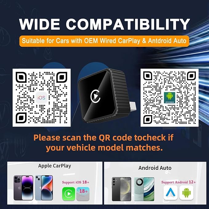 2026 Wireless CarPlay & Android Auto Adapter for iPhone & Android, 2-in-1 Mini Metal Dongle, Plug & Play Auto-Connect, Zero Latency Wireless Car Adapter for OEM Wired Radios (Slive)
