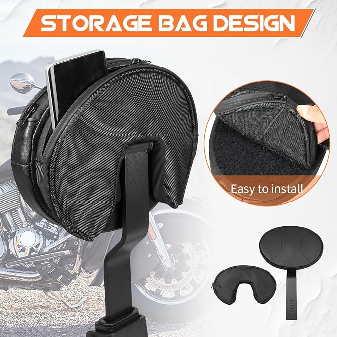 AUFER Front Driver Rider Plug-In Backrest Sissy Bar With Back Rest Pad Mounting Kit Compatible With For Chief Chieftain Classic Roadmaster Springfield 2014-2025 (Detachable,Adjustable)