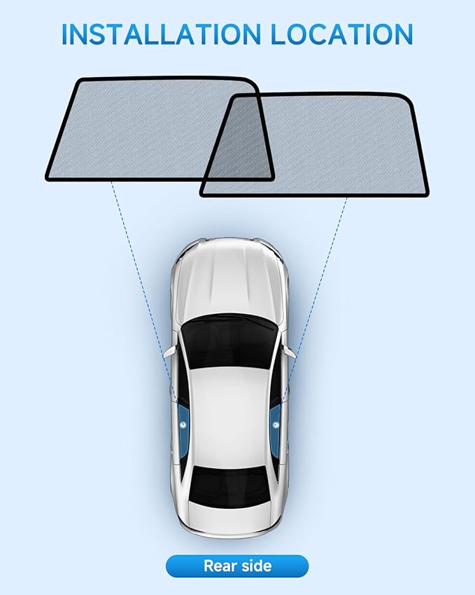 Car Window Shades for Subaru Forester(2019-2024), 2-Pack Rear Window Sun Shades for Baby – Breathable Mesh, UV & Heat Blocker, Privacy Protection for Camping, Travel, Sleep & Nursing