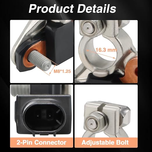 EVRBUL Battery Current Sensor Voltage Sensor with Wiring Harness Compatible with Honda Civic CR-V Acura RDX ILX Replace#: 38920-TR0-A01, 38920-TR0-A02