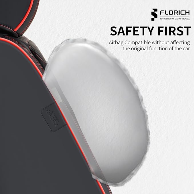 FLORICH Car Seat Covers Full Set, Leather Seat Covers for Cars, Waterproof Car Seat Protectors 5 Seats, Front and Rear Seat Covers for Cars, Automotive Seat Covers Protector Fit for Most Cars Trucks