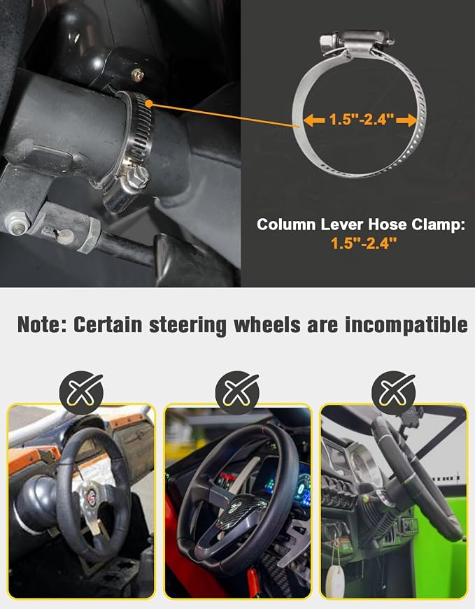 UTV Turn Signal Kit with 110dB Horn and License Plate Holder with Light, UTV ATV Blinker with Lever Column Switch Compatible with Polaris, Can-Am, Teryx, CFMOTO