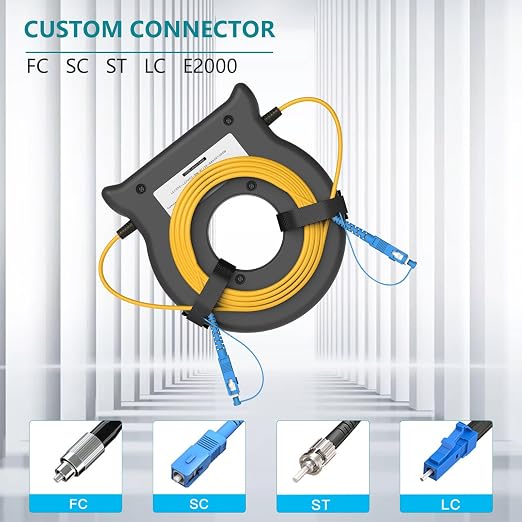FTTH Launch Fiber Cable SC UPC to LC UPC Connectors OTDR Launch Cable Box Multi Mode MM Fiber 62.5/125um for 500 Meters Fiber Optic Dead Zone Eliminator Used with Optical OTDR