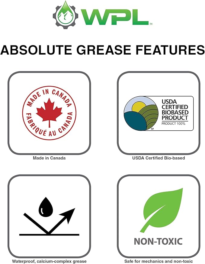 WPL Absolute Bicycle Grease - All-Purpose Bike Grease and Lube for Pedals, Forks, Chains, and Wheel Bearings