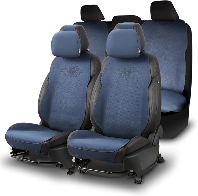 Protex Plus Series Full Set Seat Covers Microsuede Upholstery Universal for Cars Trucks SUV, Navy Blue, CA-SC-PRO-Plus-Full-NB