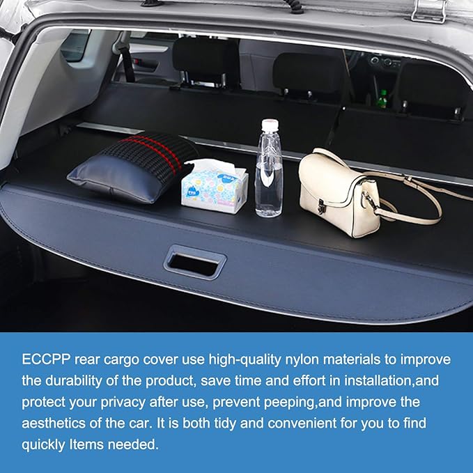 ECCPP Cargo Cover 2018-2024 Fit for Chevrolet for Equinox for GMC Jeep Flexible Retractable Rear Cargo Cover Shade