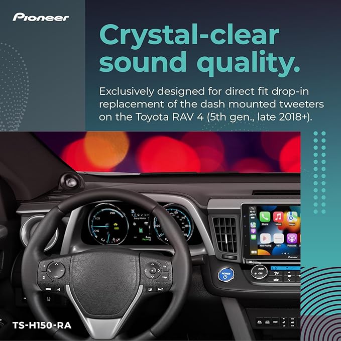PIONEER TS-H150-RA N/A Speakers (Pair) – 180W Max (50 RMS), Unique Solution for Front-Stage Reinforcement