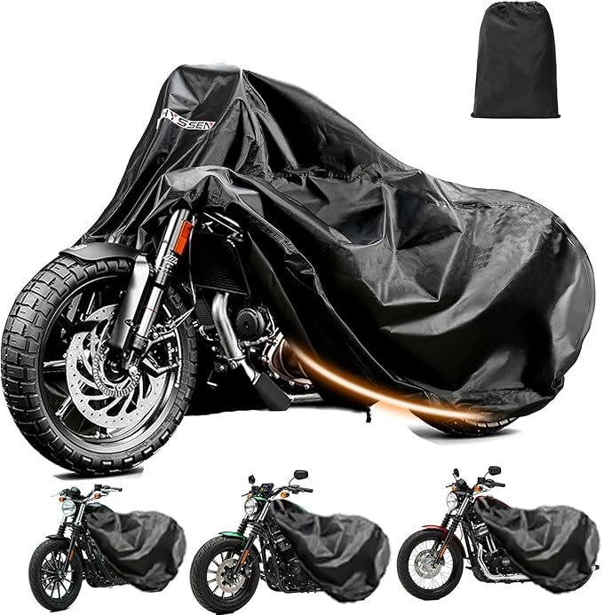 Heavy Duty Motorcycle Cover for - Enhanced Waterproof Motorcycle Covers Outdoor Storage Applicable to mainstream medium-sized motorcycles car on the market(XL)