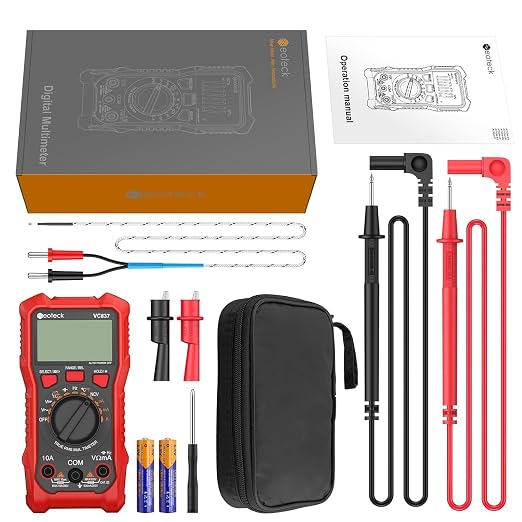 Neoteck 6000 Counts True RMS Digital Multimeter,Auto Range Multimeter with NCV,AC/DC Voltage Current Resistance Capacitance Frequency Temperature Duty Cycle Voltmeter for Home Automotive Electrician