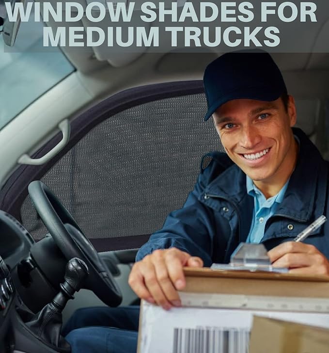 XXXL/Window Sun Shades for Trucks (9 Sizes) - Slip-On Breathable Mesh Socks for Side Windows, Full Coverage, Heat & Bug Protection, 2-Pack by Qualizzi