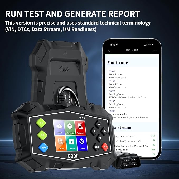 OBD2 Scanner Diagnostic Tool, Professional Mechanic Diagnostic Vehicle Code Reader for Check Engine Light, OBD 2 Scanner for Car Since 1996