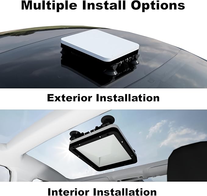 Starlink Mount Ultra-Durable Kit for Campers, RVs, UTVs, Trucks, & Cars | USA Made | Interior and Exterior Vehicle Installation | Hardtop Complete Coverage (Add Car Charger, Mount + Suction Cups)