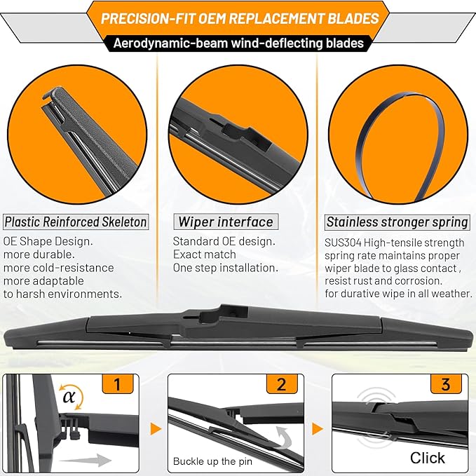 AUTOBOO 26"+16" Windshield Wipers with 11" Rear Wiper Blade Replacement for Chevy Trax 2024 2025-Original Factory Quality (Pack of 3)