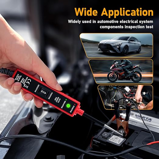 Power Circuit Probe Tester, 6-24V DC Automotive Test Light 12 Volt with 13 ft Leads Circuit Tester Breake Finder for Continuity Testing for Car SUV Truck