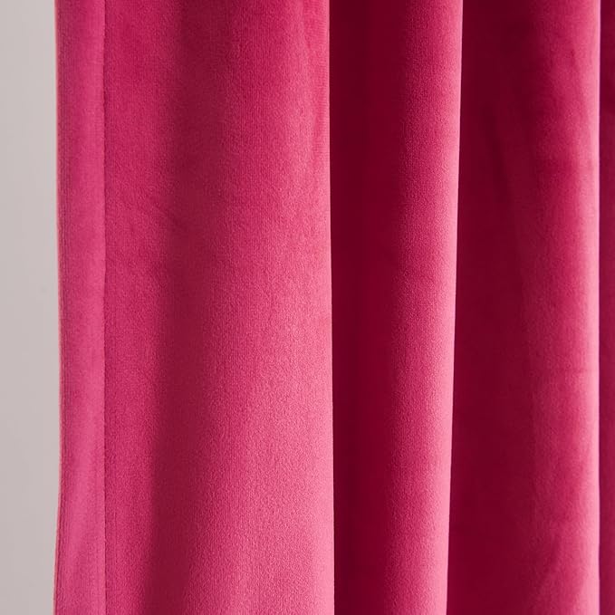 Roslynwood Luxury Soft Berry Velvet Curtains 72 inches Long Back Tab Thermal Insulated Blackout Window Drapes for Living Room/Bedroom/Dining Room, W52 x L72, 2 Panels