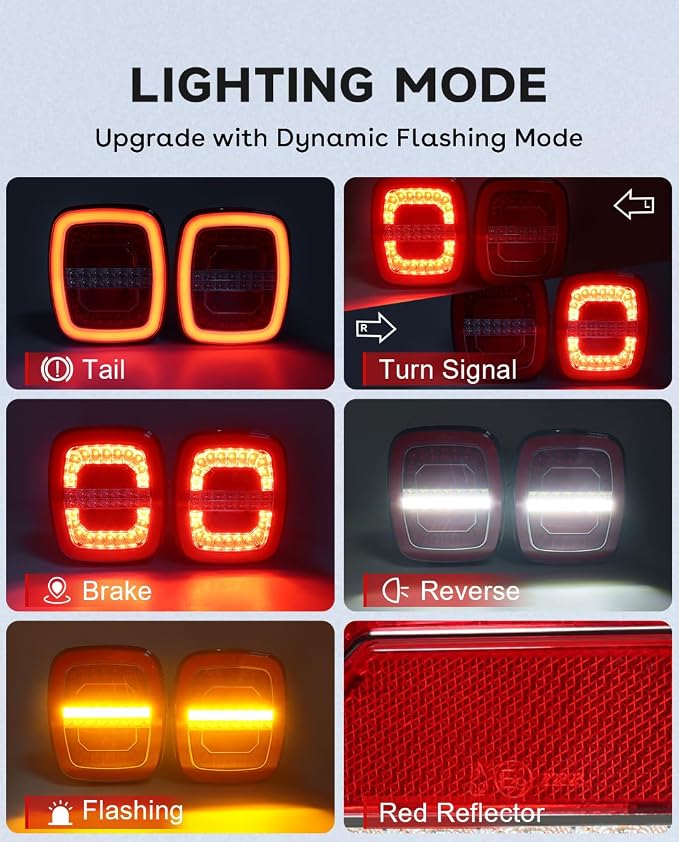 Agrieyes Halo Wireless Trailer Lights, 2 Mounting Options Magnetic Trailer Light for Towing, Portable LED Tow Lights Kit for Trucks, Boat, RV Red and White