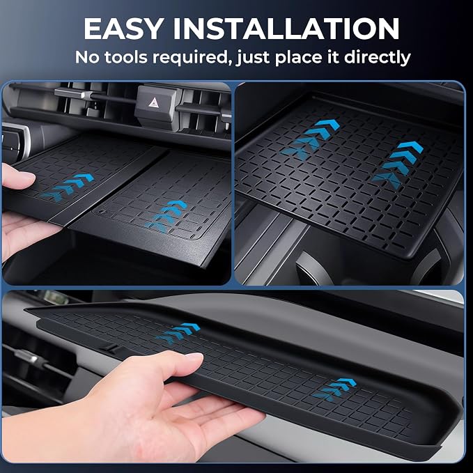 Wireless Charging Protective Mat & Center Console Storage Protective Mat & Passenger Storage Organizer Mat for Toyota RAV4 2026, Interior Accessories Anti-Slip Cover Pad for 2026 RAV 4, Black