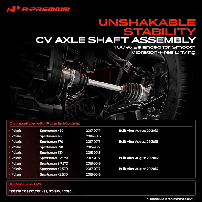 A-Premium Rear Driver or Passenger Side CV Axle Shaft Assembly for Polaris | Compatible with Sportsman 450 2016-2017, Sportsman SP X2 570 2015-2017, Sportsman ETX 2015, Replace# 1333275