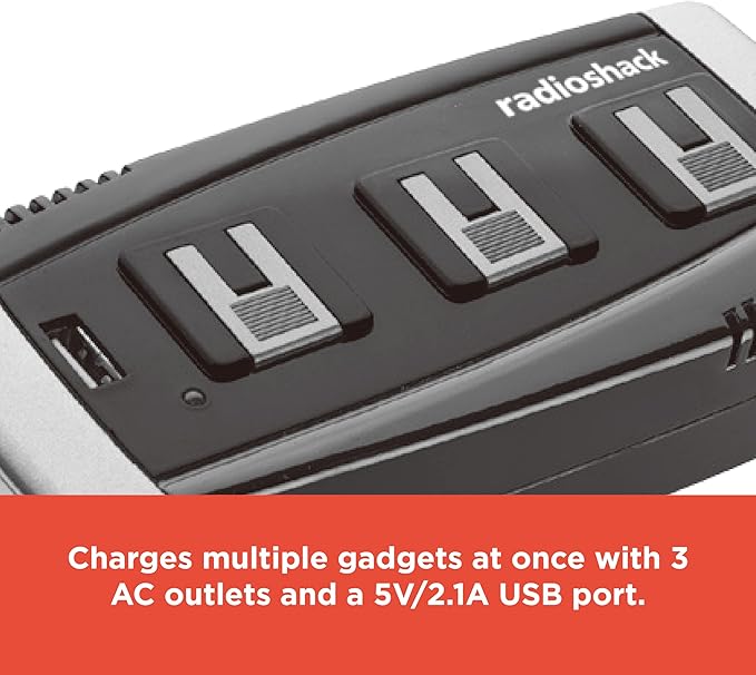 RadioShack 150W Power Inverter, 3-Plug Adapter with USB