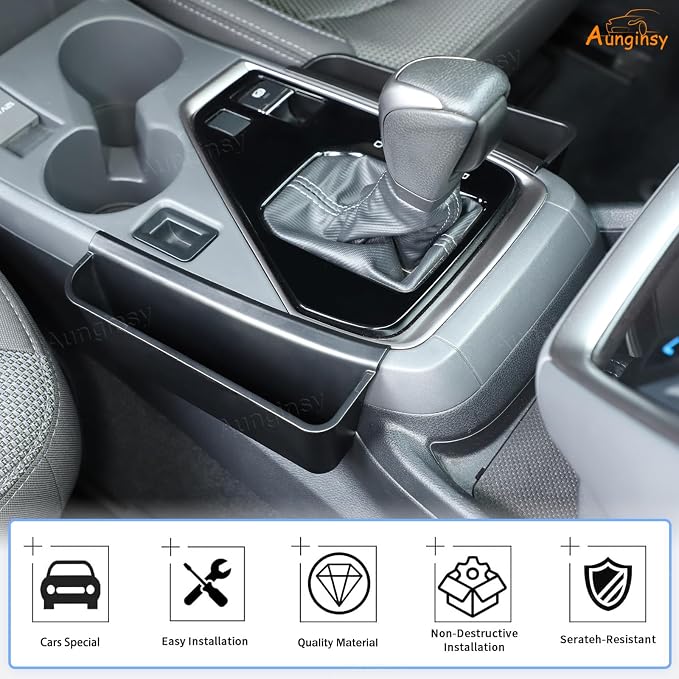 Aunginsy Central Control Gear Shift Storage Box Compatible with Subaru Crosstrek 2024+ Center Console Organizer Tray Left & Right Side Gear Shift Armrest Box Hanging Storage Basket ABS Accessories