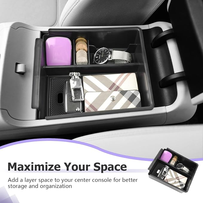 LUWU 2026 Tucson Accessories Center Console Organizer for 2022-2026 Hyundai Tucson Armrest Box Organizer Tray Only Fit for Tucson with Automatic Transmission - NOT for 2025-2026 Tucson Hybrid/Limited
