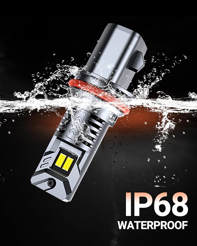 SEALIGHT 9007/HB5 Fog Bulb, 50000LM High Power, 6500K Cool White with 14000RPM Cooling Fan, 1:1 Mini Size for 9007/HB5 Fog Light, Plug - N - Play, Pack of 2