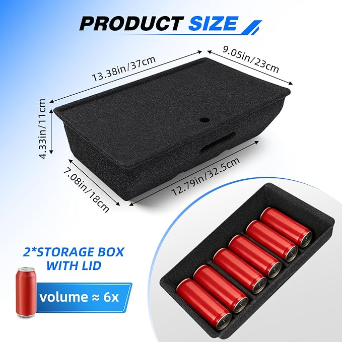 Under-Seat Storage Organizer for 2021-2025 Model Y, Front Seat Hidden Drawer System Premium Felt Fabric Car Organizer with Covers Enhanced Storage, Tray Felt Fabric Storage Bin