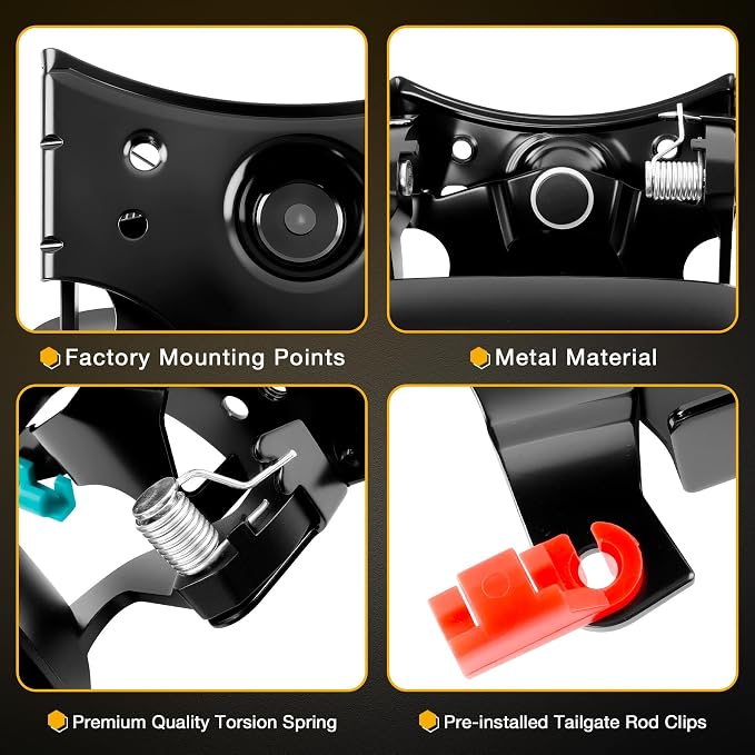 Gledewen Upgrade Metal Tailgate Handle with Backup Camera, with Bezel Trim Rod Clips, Compatible with 1999-2007 Chevy Silverado GMC Sierra 1500 2500 3500, Replaces#15997911 15228539