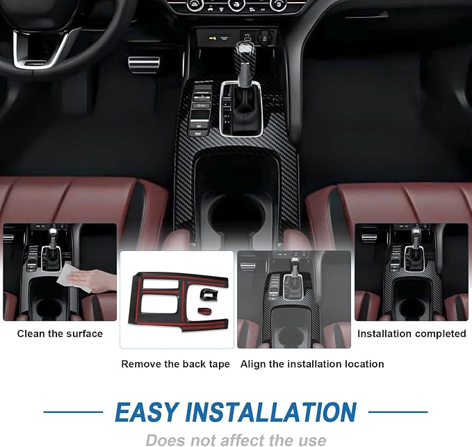 Carbon Fiber Gear Shift Panel Cover Shift Knob Cover Compatible with 2023–2026 Acura Integra