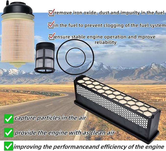 Fit for Freightliner Cascadia DD Series DD13 DD15 DD16 engines Oil Filter, Air Filter, Fuel Water Separator and Fuel Filter Element Kit,Replace AF27879 PF9908 FS19915 P551005