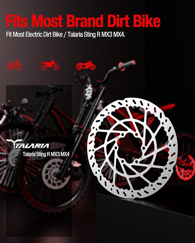 Heavy-Duty 220 mm Thickened Stainless Steel Rear Brake Disc Rotor for for Talaria Sting Offroad Talaria Sting Road Legal TL50 Talaria Sting R TL400 Talaria X3 MX TL2500 /TL25