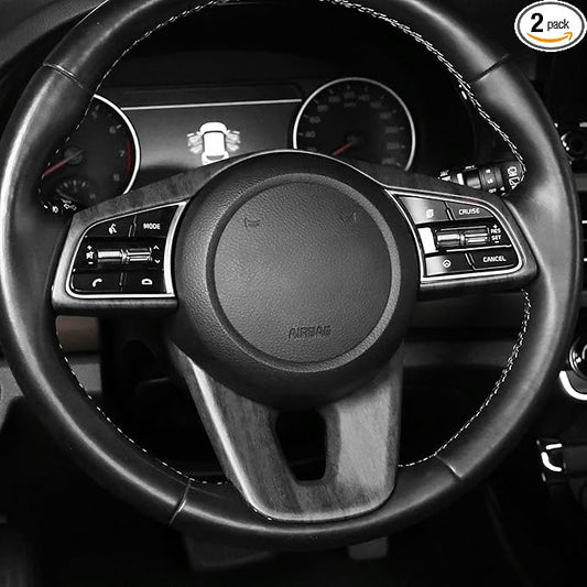 YOUTOOCAR Steering Wheel Cover Trim Compatible with Kia Seltos 2021-2023 Accessories (Wood Grain)