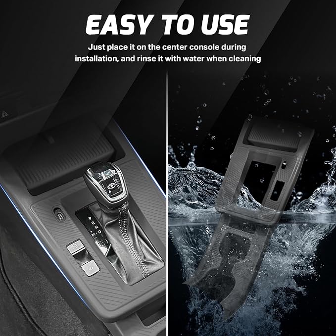 Compatible with Toyota Corolla Cross 2026 2025 Accessories Black Center Console Gear Shift Panel Cover Silicone Waterproof Cup Holder Wireless Charging Protective Pad (Hybrid S SE XSE)