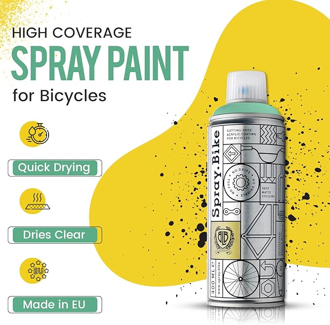 Spray.Bike Spray Paint | Designed Mainly for Bicycles | Multi-Use Acrylic Spray Paint for Metal, Plastic | High Coverage Bike Paint, 400ml, Ariel
