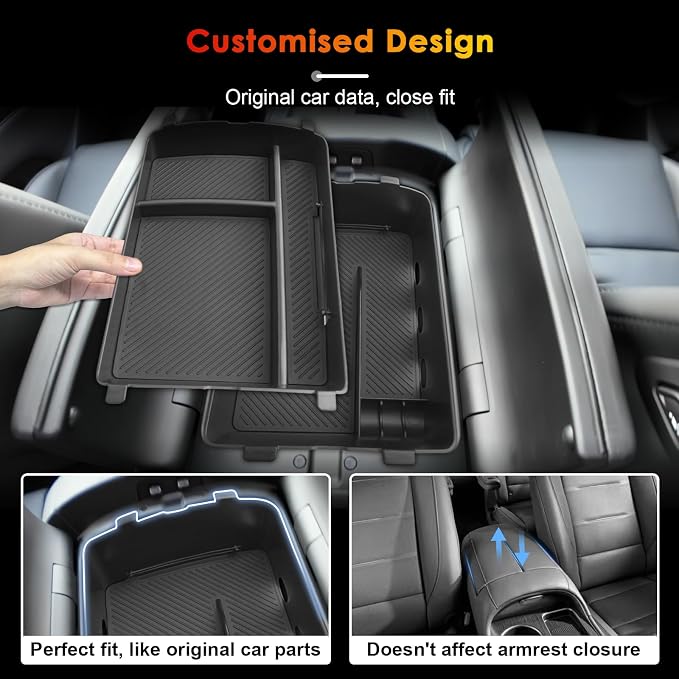 for 2026 Hyundai Palisade Center Console Organizer ONLY for 2026 Palisade Hybrid Calligraphy 7-Seater Armrest Box Secondary Storage Accessories (2026 Palisade Upper & Lower Console Organizer)