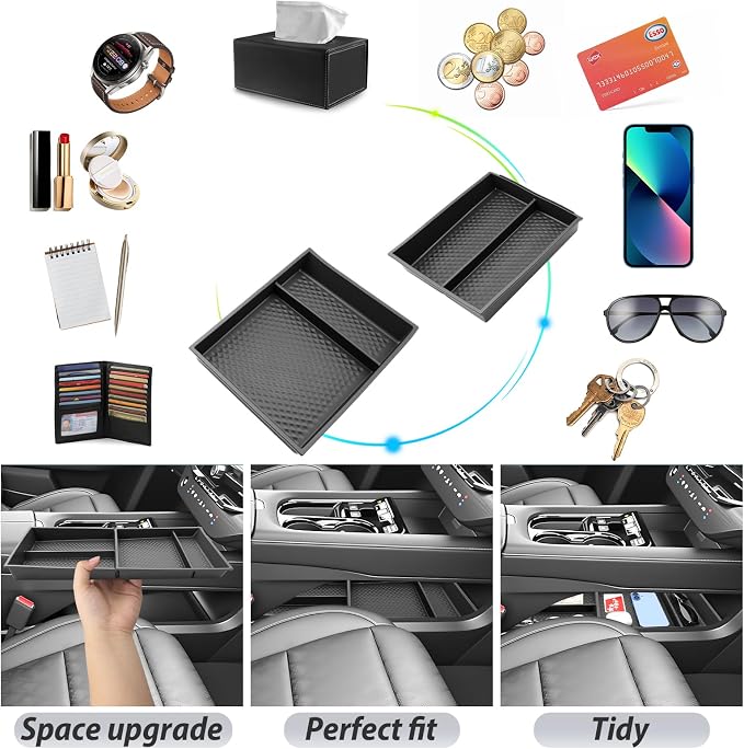 SKTU 2-Pack for 2025 2026 Nissan Murano Center Console Organizer for 2025 2026 Nissan Murano (SV/SL/Platinum) Under Console Tray 2025 2026 Murano Lower Console Tray Nissan Murano 2025 2026 Accessories