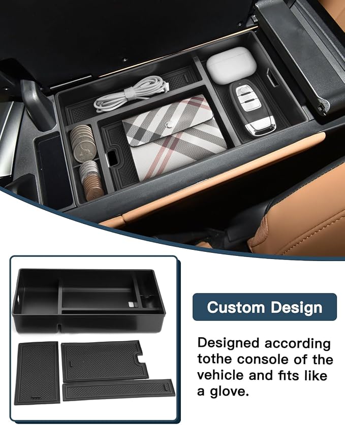 Ruiya 2022-2026 Lexus NX Center Console Organizer for 2026 Lexus NX Accessories ABS Material Armrest Storage Tray Compatible with 2022 2023 2024 2025 2026 Lexus NX 250/350/350h/450h