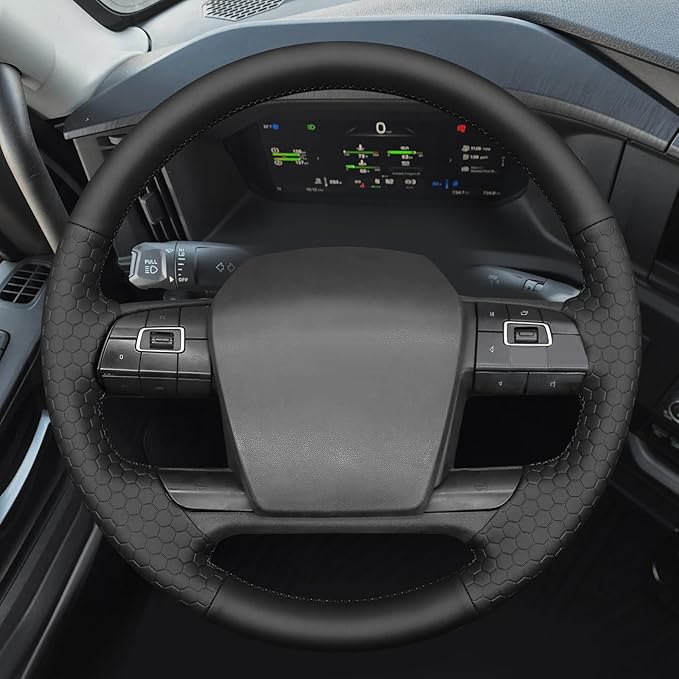 MEWANT Hand Sewn Steering Wheel Cover Wrap for Volvo VNL VNR FM FH 2017-2025 Steering Wheel Accessories for Volvo FM