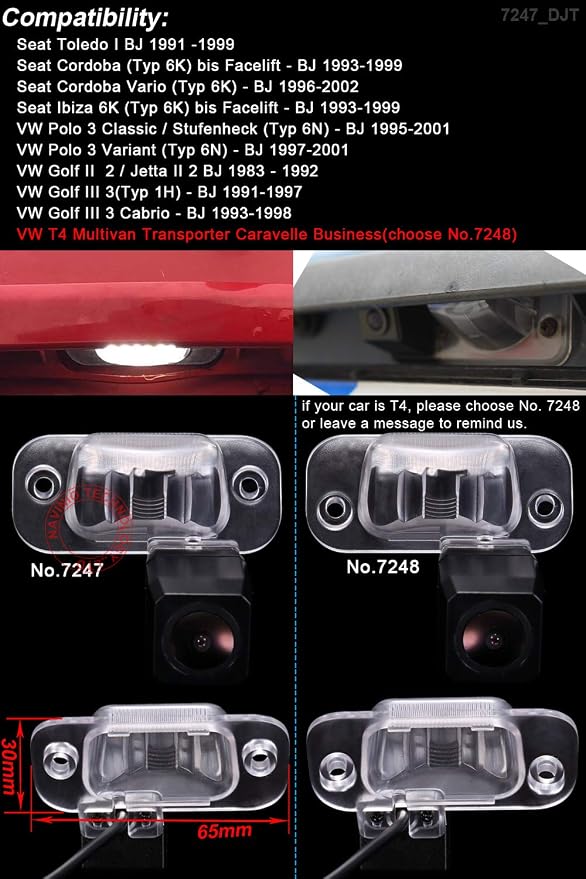1280x720 Pixel 1000 TV line car Rear View Camera Backup Reverse Camera Replacement for Jetta Seat Toledo Cordoba bis Facelift Vario Ibiza Polo Golf T4 Multivan Transporter Caravelle Business
