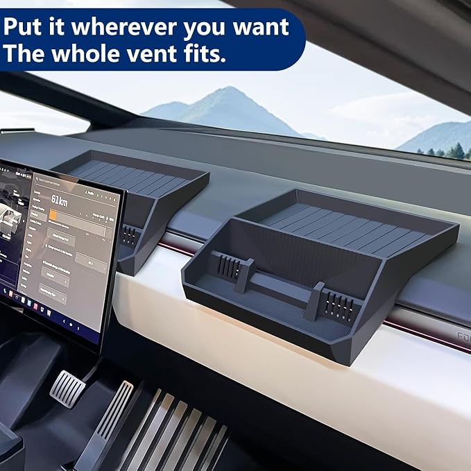 Center Console Organizer for Tesla Cybertruck Interior Accessories Dashboard Organizer Durable ABS Anti-Slip Tray Storage Compartment for Phone/Keys/Cards