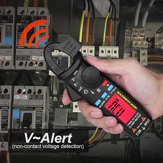 1mA Clamp Meter DC AC Current 6000 Counts True RMS Auto Range Multimeter Capacitance Temperature Live Check Low Impedance Voltage Tester