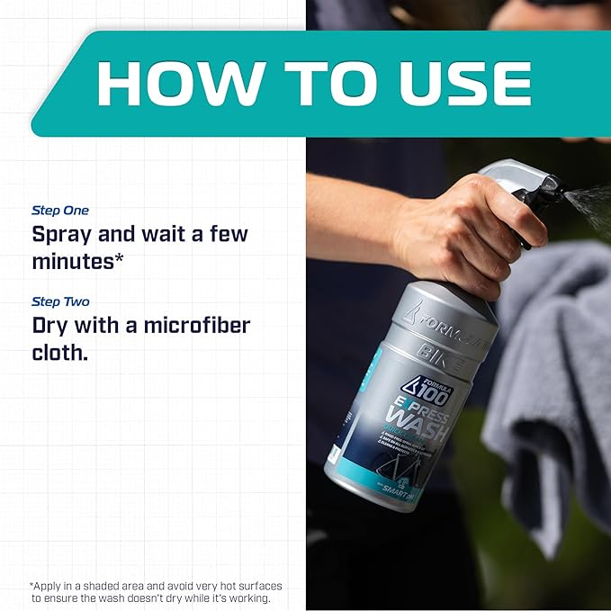 Quick Clean Express Bike Wash – On-the-Go Cleaning for Bicycles & Electric Bikes – Gentle, Effortless, Protects & Preserves Finish