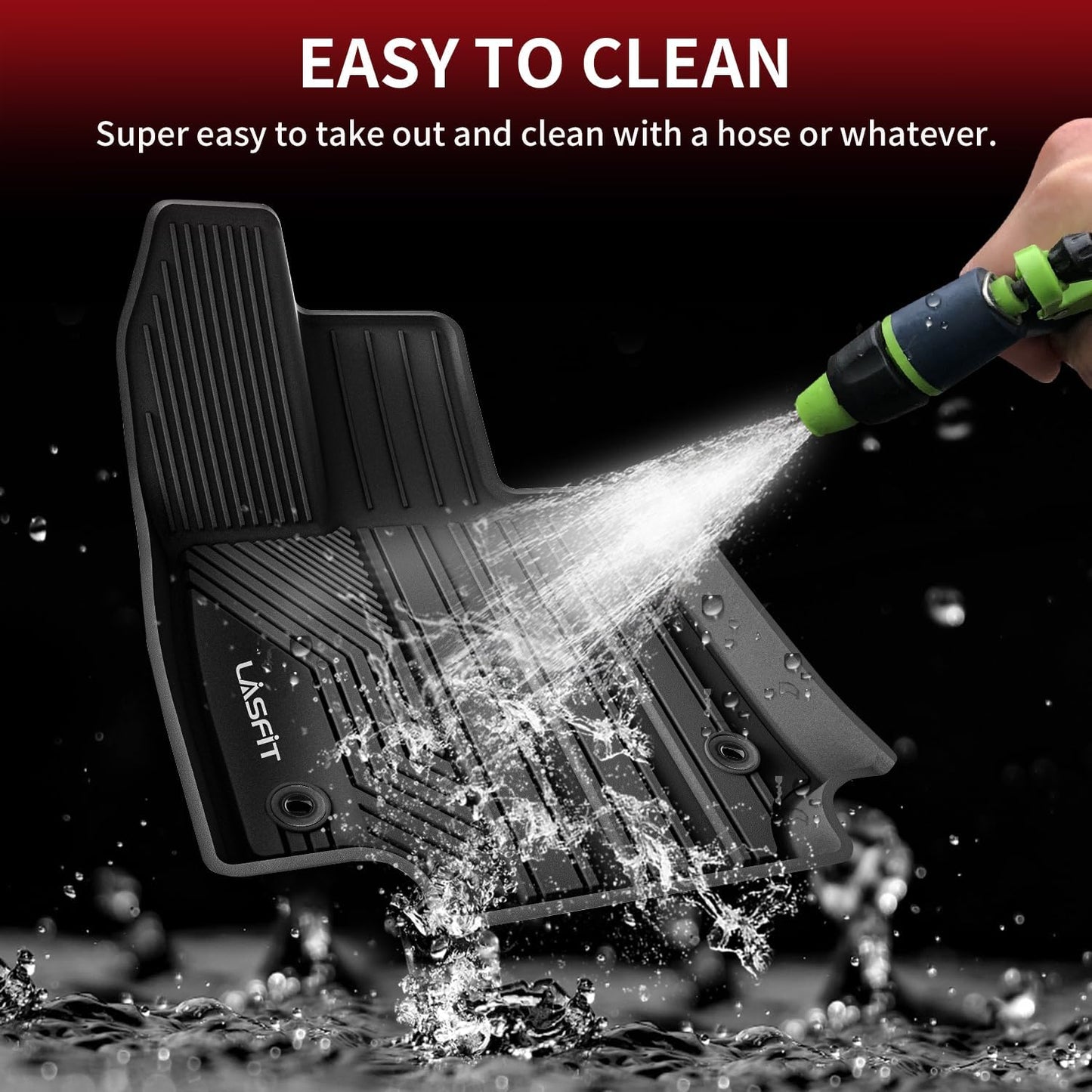 LASFIT Floor Mats for Toyota RAV4 2019-2024 2025(Not Fit Hybrid) All Weather Mats for Toyota RAV 4 LE/XLE/Limited/TRD/Adventure TPE Custom Fit Floor Liner Front and Rear 2 Row Car Mats, Black