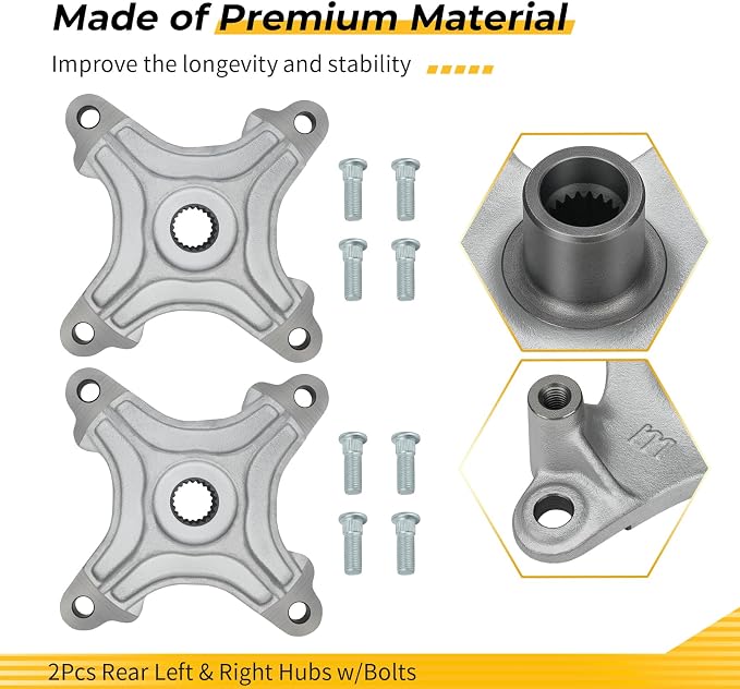 M MATI Rear Left & Right Hubs w/Bolts for Polaris Sportsman 400 300 2008-2010 H-awkeye 300 4x4 2x4 2006-2011 5135546 5135406