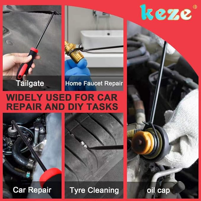 Keze 12 Pcs Pick and Hook Tool Set Includes Long & Mini Precision Pick Tool Kit for Car Auto Oil Seal/O-Ring Seal Gasket Pick Hooks Puller Remove