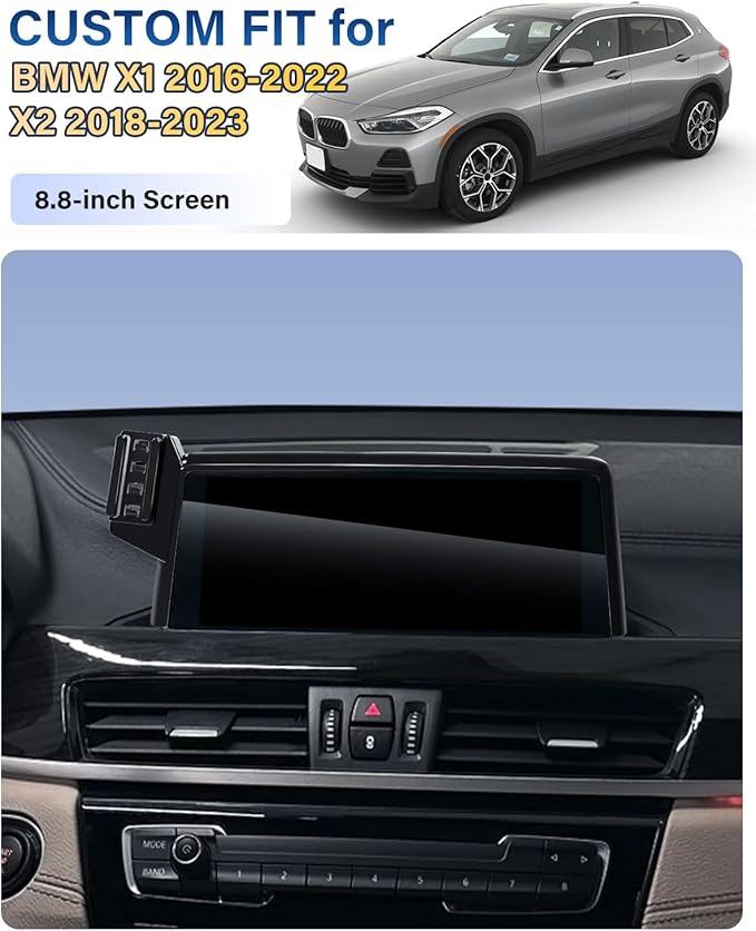 Car Phone Holder for BMW X1 2016-2018 2019 2020 2021 2022/X2 2018 2019 2020 2021 2022 2023 Accessories 8.8-Inch Screen Fixed Clip, Automobile Cradles Phone Mount, Cell Phone Base Not Block Air Vent