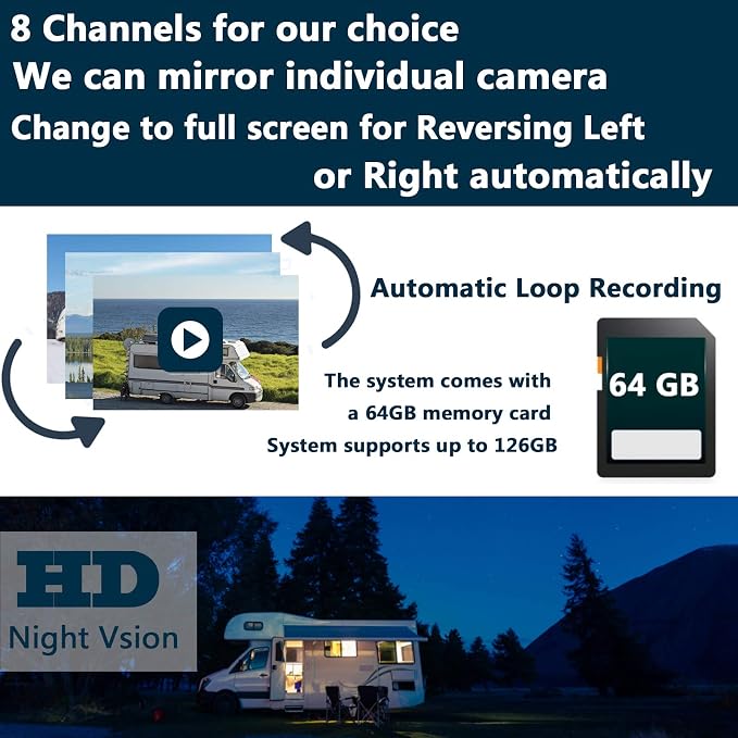 10" 1080P AHD Wired Reverse Rear View Backup Camera System,IP69K Waterproof Night Vision, Vibration-Proof 20G for Tractor/Truck/Excavator/Caravan/Skid Steer/Heavy Equipment